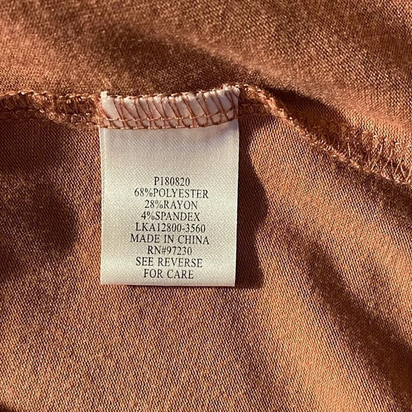 Women's Plus 2X Absolutely Famous Blush Blouse Cuffed Sleeve  Criss Cross - Picture 6 of 7